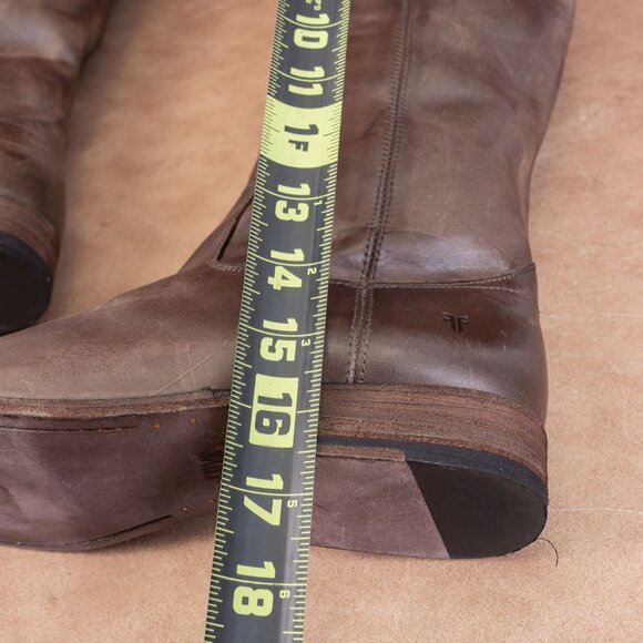 Frye Wmn Melissa Button Dark Brown Leather Equestrian Riding Knee Boots sz 8 - Picture 8 of 10